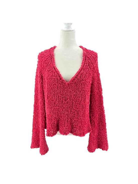 Free People Sweaters - Free People Womens Small Sweater Pullover Chunky Shaggy Open Knit Flared Sleeves